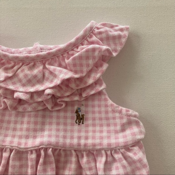 Ralph Lauren Baby Girl 3 Months Pink Plaid Ruffle Romper Spring Summer - Picture 8 of 8